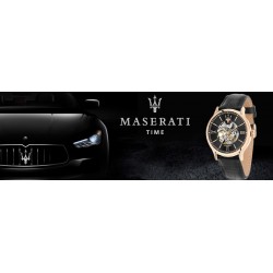 MASERATI TRE SFERE AUTOMATICO CASSA  IN ACCIAIO E CINTURINO PELLE